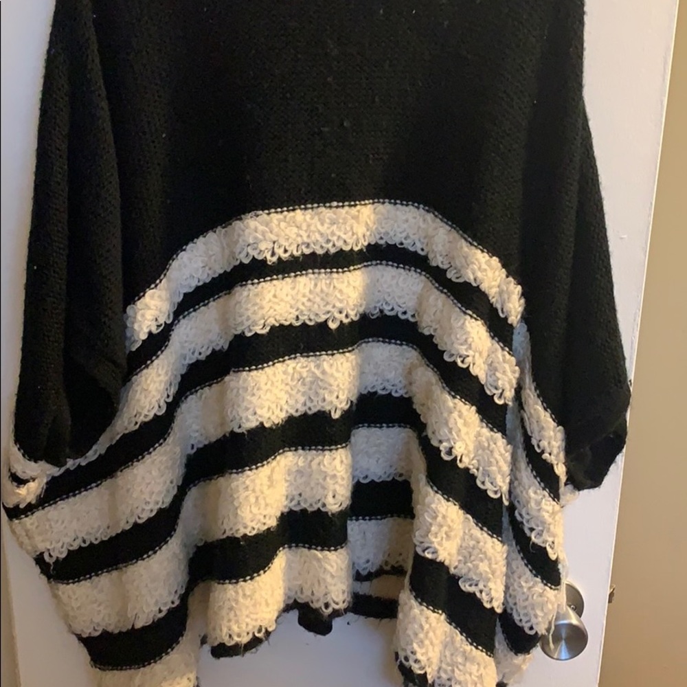 Black and white poncho